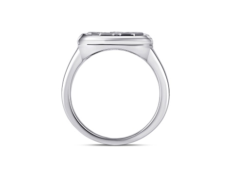 NFL True Fans Washington Commanders Men's Onyx and 0.05ctw Diamond Sterling Silver Ring