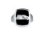 NFL True Fans Seattle Seahawks Men's Onyx and 0.05ctw Diamond Sterling Silver Ring