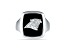 NFL True Fans Carolina Panthers Men's Onyx and 0.05ctw Diamond Sterling Silver Ring