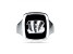 NFL True Fans Cincinnati Bengals Men's Onyx and 0.05ctw Diamond Sterling Silver Ring