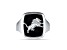 NFL True Fans Detroit Lions Men's Onyx and 0.05ctw Diamond Sterling Silver Ring
