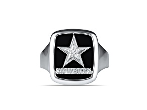 NFL True Fans Dallas Cowboys Men's Onyx and 0.05ctw Diamond Sterling Silver Ring