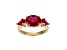 Lab Created Ruby 18k Yellow Gold Over Sterling Silver July Birthstone Ring 3.47ctw