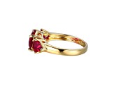 Lab Created Ruby 18k Yellow Gold Over Sterling Silver July Birthstone Ring 3.47ctw