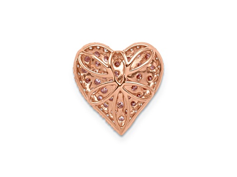 14k Rose Gold Diamond and Pink Sapphire Vintage Heart chain slide