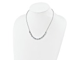 Rhodium Over Sterling Silver Polished Fancy Cubic Zirconia Necklace