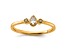 14K Yellow Gold Petite Rope Edge Pear Diamond Ring 0.09ctw