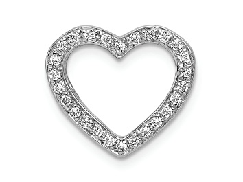Picture of Rhodium Over 14k White Gold Diamond Heart Chain Slide