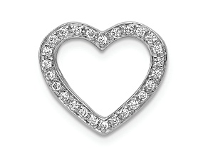 Rhodium Over 14k White Gold Diamond Heart Chain Slide