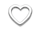 Rhodium Over 14k White Gold Diamond Heart Chain Slide