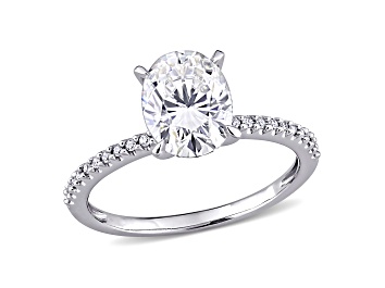 Moissanite Platineve Ring With Two Bands 2.48ctw DEW.