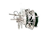 14.00 Ctw Emerald and 0.60 Ctw White Diamond Earring in 18K WG
