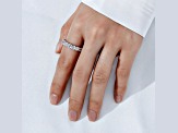 White Cubic Zirconia Platinum Over Sterling Silver Asscher Cut Ring 5.10ctw