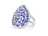 Rhodium Over Sterling Silver Marquise Tanzanite Ring 2.50ctw