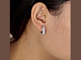 White Cubic Zirconia Platinum Over Sterling Silver Hoops 7.00ctw