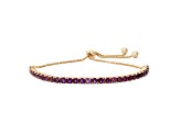 Round Amethyst 14K Yellow Gold Over Sterling Silver Bolo Bracelet 2.63ctw