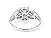 White Lab-Grown Diamond 14kt White Gold Signet Ring 0.50ctw