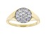White Lab-Grown Diamond 14kt Yellow Gold Signet Ring 0.50ctw