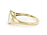 White Lab-Grown Diamond 14kt Yellow Gold Signet Ring 0.50ctw