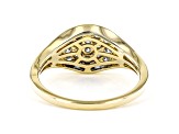 White Lab-Grown Diamond 14kt Yellow Gold Signet Ring 0.50ctw