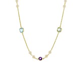 Multi-Gem 14k Yellow Gold Necklace 5.40ctw