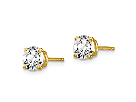 14K Yellow Gold Lab Grown Diamond 1ct. VS/SI GH+, 4-Prong Earrings