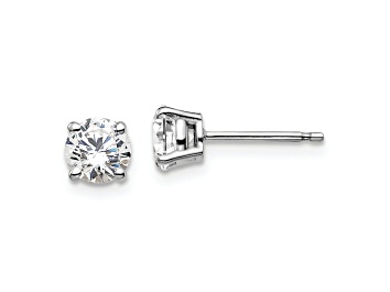 Picture of Rhodium Over 14K Gold Lab Grown Diamond 1ct. VS/SI GH+, 4-Prong Earrings
