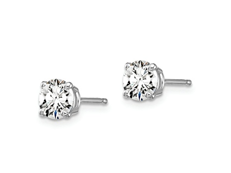 Rhodium Over 14K Gold Lab Grown Diamond 1ct. VS/SI GH+, 4-Prong Earrings