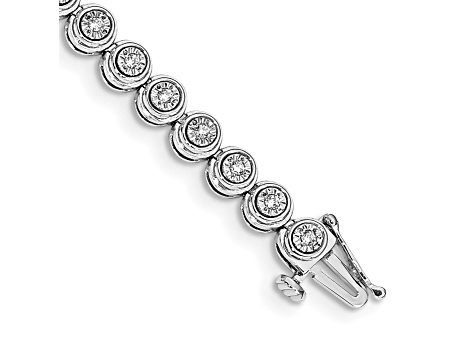 14K White Gold Lab Grown Diamond VS/SI GH, Circle Link Bracelet