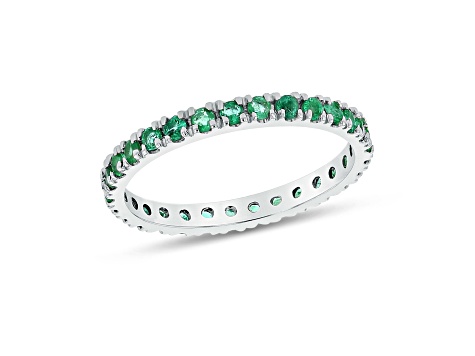 0.66ctw Emerald Eternity Band Ring in 14k White Gold - 18W9SA | JTV.com