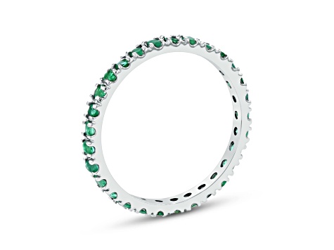0.66ctw Emerald Eternity Band Ring in 14k White Gold
