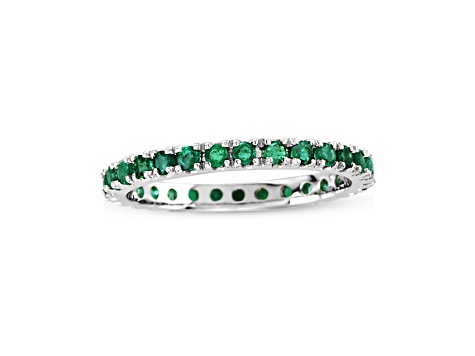 0.66ctw Emerald Eternity Band Ring in 14k White Gold