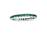 0.66ctw Emerald Eternity Band Ring in 14k White Gold