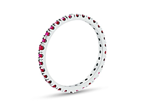 0.65ctw Ruby Eternity Band Ring in 14k White Gold