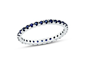 0.75ctw Sapphire Eternity Band Ring in 14k White Gold