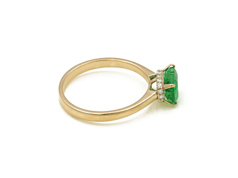 1.45 Ctw Emerald with 0.14 Ctw Diamond Ring in 14K YG