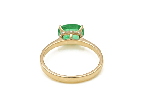 1.45 Ctw Emerald with 0.14 Ctw Diamond Ring in 14K YG