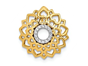Rhodium Over 14k Yellow Gold Diamond Sahasrara/Crown Chakra Chain Slide Pendant