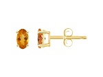 5x3mm Oval Citrine 14k Yellow Gold Stud Earrings