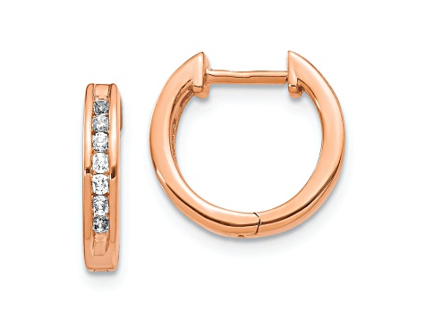 10k Rose Gold 1/2", 0.245ctw Diamond Hinged Hoop Earrings