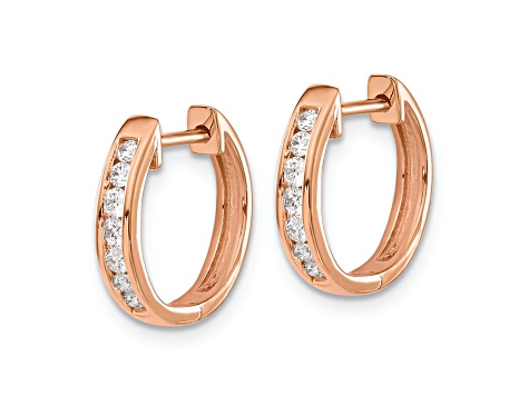 10k Rose Gold 1/2", 0.245ctw Diamond Hinged Hoop Earrings