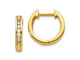 10k Yellow Gold 1/2", 0.245ctw Diamond Hinged Hoop Earrings