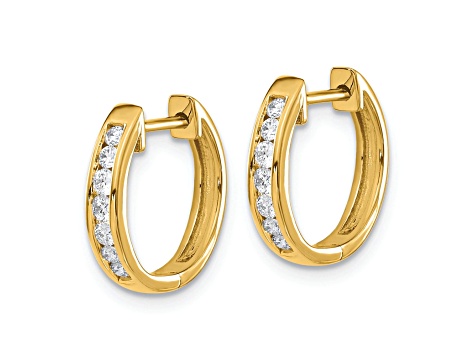 10k Yellow Gold 1/2", 0.245ctw Diamond Hinged Hoop Earrings