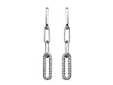 White Cubic Zirconia Rhodium Over Sterling Silver Earrings 0.48 ctw