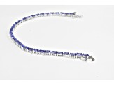 Oval Tanzanite Rhodium Over Sterling Silver Bracelet, 19.23ctw