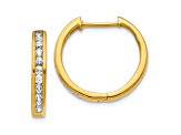 14K Yellow Gold Lab Grown Diamond SI1/SI2, G H I, Hinged Hoop Earrings