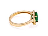 1.31 Ctw Emerald With 0.16 Ctw White Diamond Ring in 14K YG