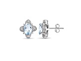Sky Blue Topaz & Accent White Diamond Sterling Silver Earrings 1.00ctw