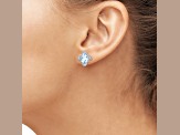 Sky Blue Topaz & Accent White Diamond Sterling Silver Earrings 1.00ctw