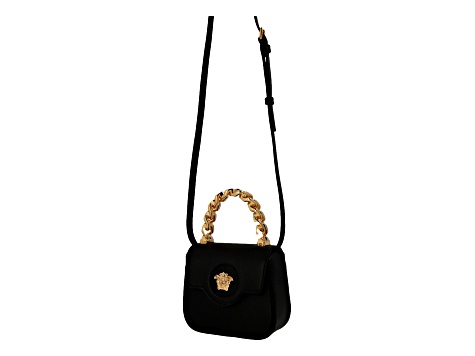 les jeunes etoiles VEGA Medium ブラック Versace Top Handle Black Mini Vitello Leather Handbag - 18X3GA | JTV
